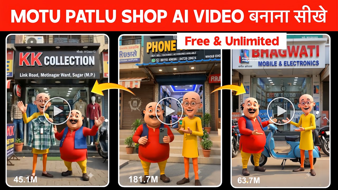 Instagram Viral Motu Patlu Shop Promotion AI Video Kaise Banaye🔥| Trending Motu Patlu Reels Editing 