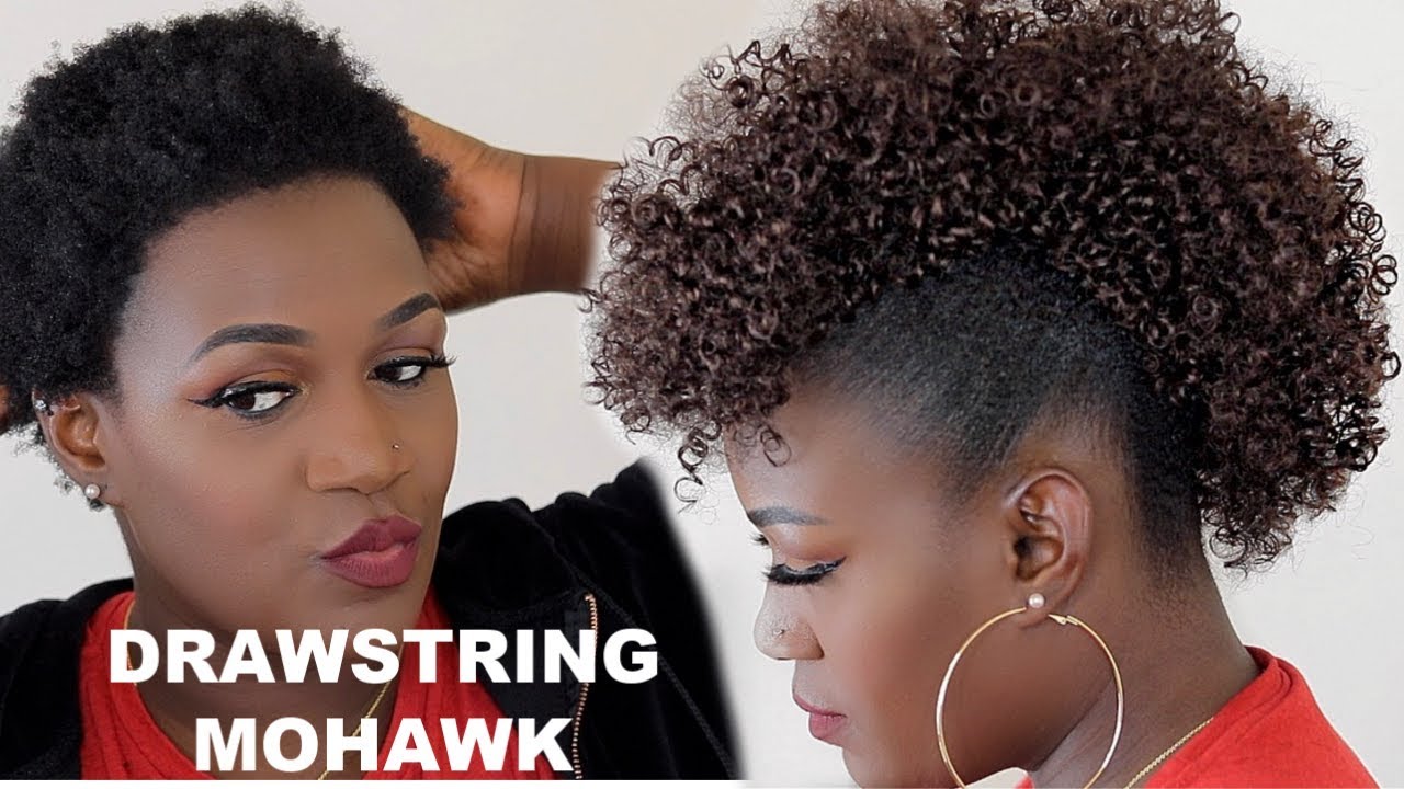$9.99 ONLY DRAWSTRING  PONYTAIL MOHAWK ON SHORT NATURAL HAIR