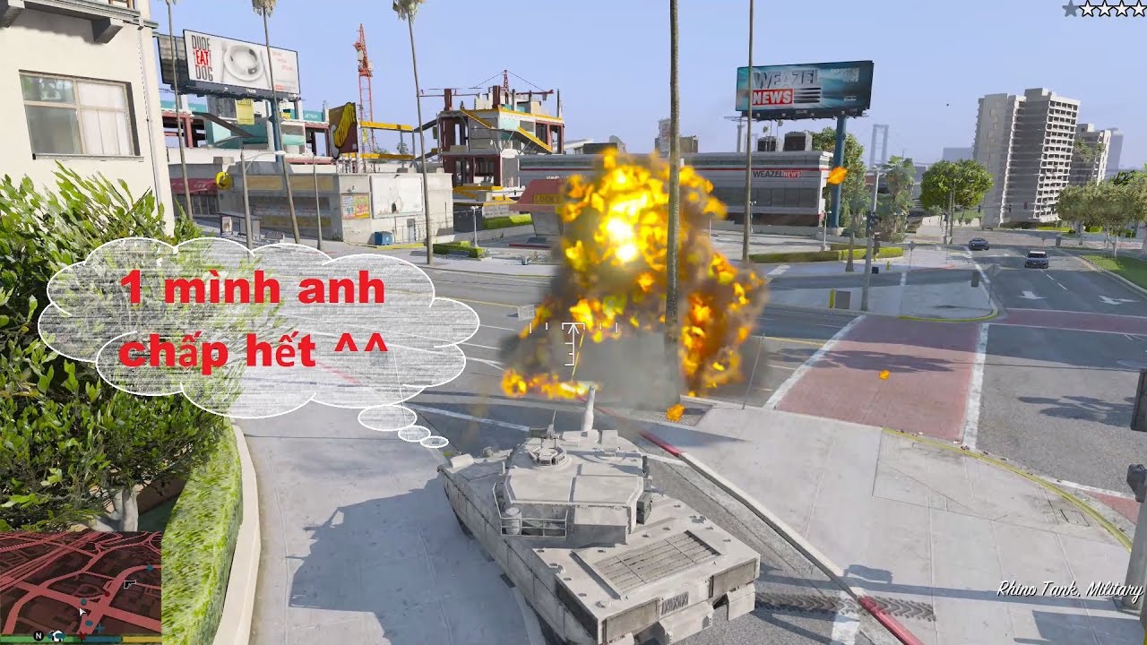 GTA 5 - Độ Xe Tăng Lên Càng Quét Quân Đội Trong GTA V