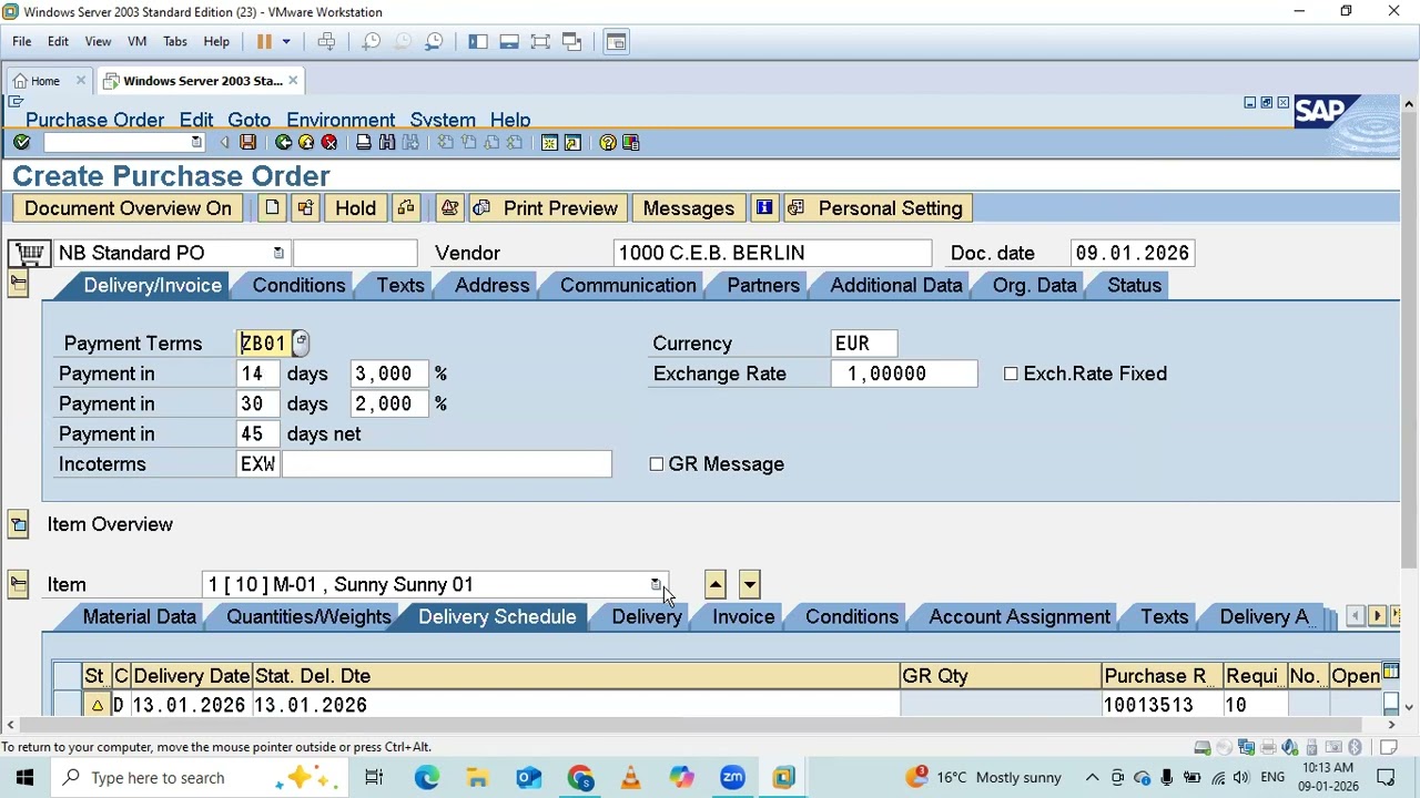 3 PURCHASE ORDER CREATION & EDIT.After Mechanical/Civil Engineering.S.A.P MM Supply Chain Management