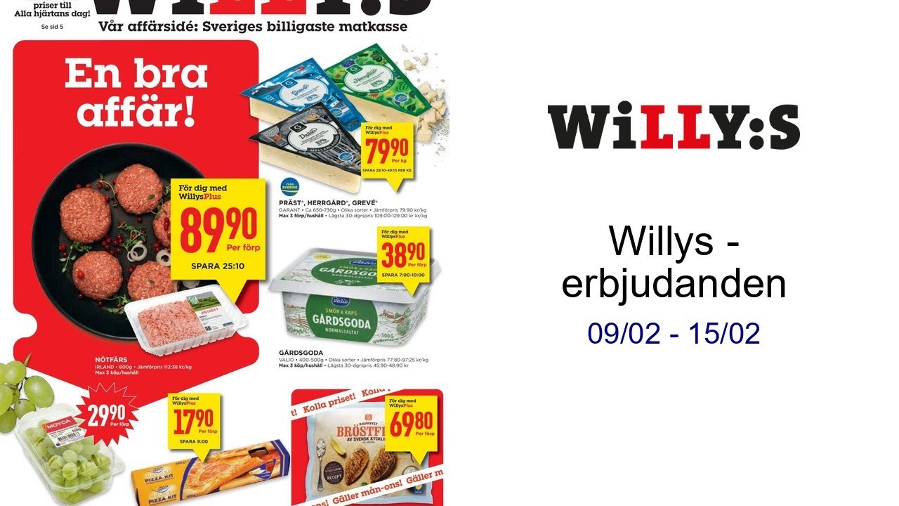 Willys - erbjudanden 09/02 - 15/02