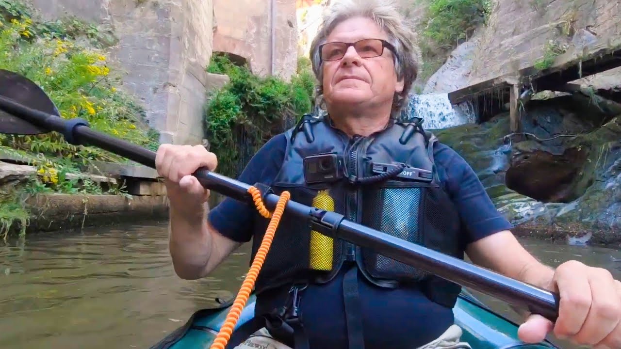 Saarburger Wasserfall und Saar Altarm mit dem Packraft.