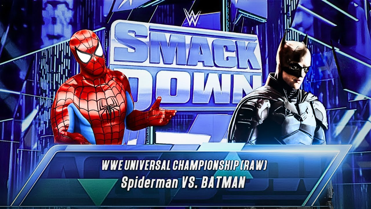 SPIDERMAN VS BATMAN EXTREME RULES MATCH😱! #wwe #extremerulesmatch