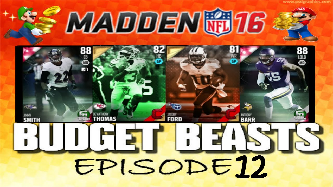 BUDGET BEASTS! CHEAP PLAYERS WITH INSANE SPEED! Madden 16 Ultimate Team Episode 12