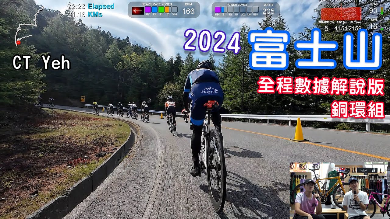 全段數據 2024富士山登山賽 ((銅環)) 請開字幕！ /全程解說版 4K高畫質/  feat. 樂華演城旭  / 公路車 / CT Yeh / 第20回Mt.富士ヒルクライム