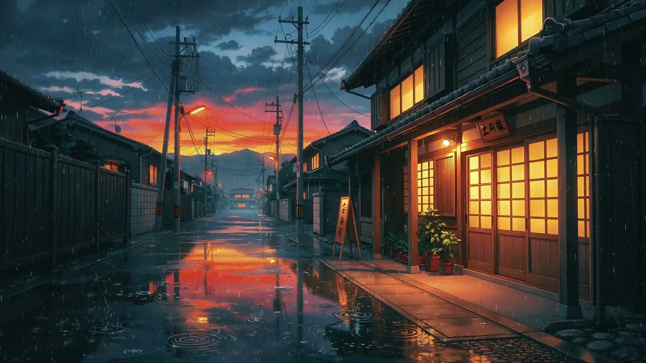 Osaka Rainfall After Dark 🌧️ Cozy Lofi for Calm & Concentration