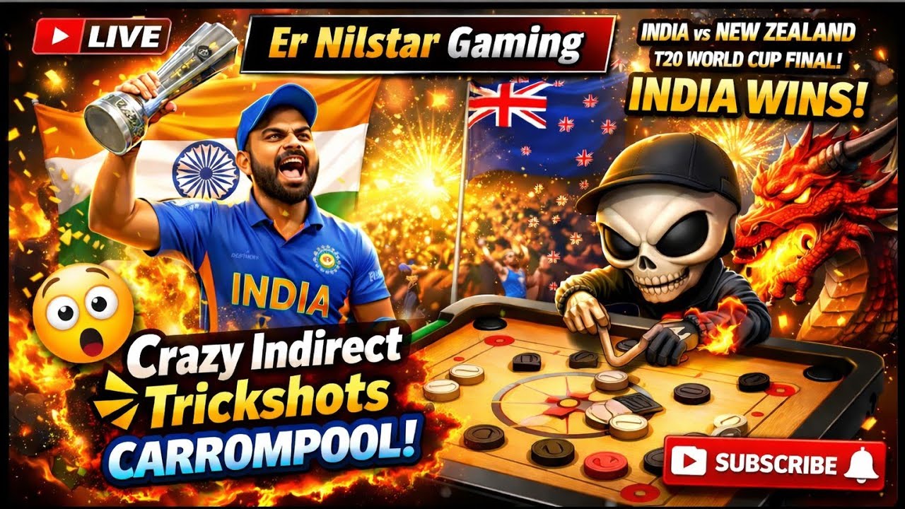 🦁🔥Yahoo!! Indirect Trickshots With You 👽🫵#Er Nilstar Yt Carrompool Live@ErNilstarGaming#subscribe