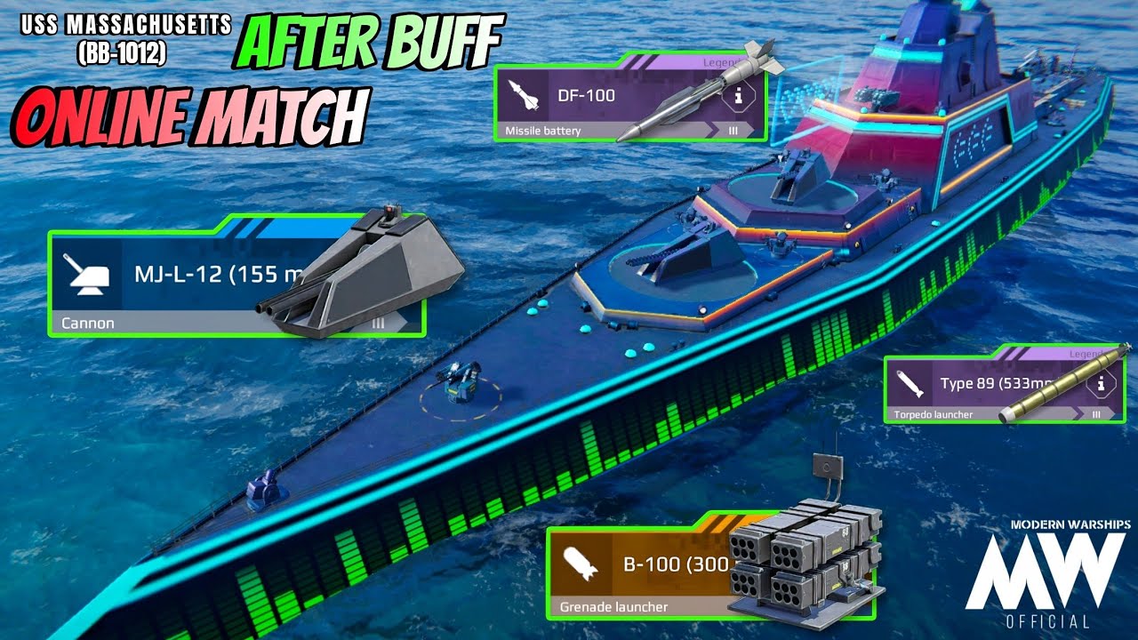 USS Massachusetts - After Buff Online Gameplay with Best Build🔥- Modern Warships