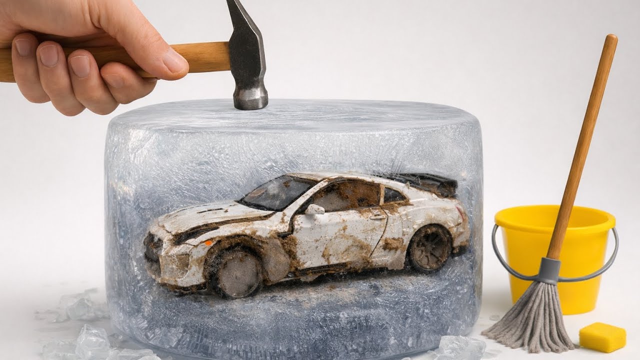 Super-Realistic ASMR Car Wash | Nissan GT-R Found in Ice🧊🚗#carwash