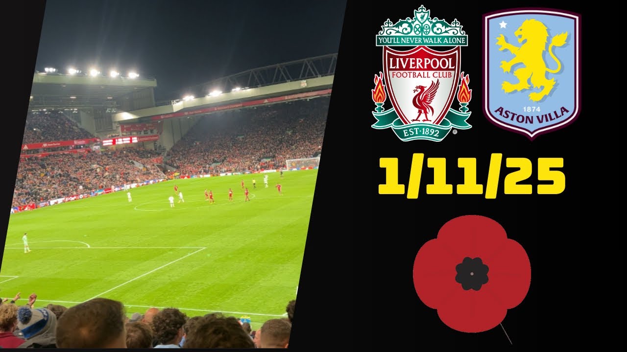 Aston Villa fans at Liverpool 1/11/25