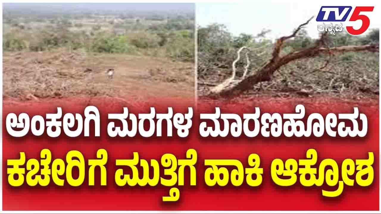 Tree Felling Row Sparks Protest In Belagaviಅಂಕಲಗಿ ಮರಗಳ ಮಾರಣಹೋಮ  ಕಚೇರಿ ಗೆ ಮುತ್ತಿಗೆ ಹಾಕಿ ಆಕ್ರೋಶ