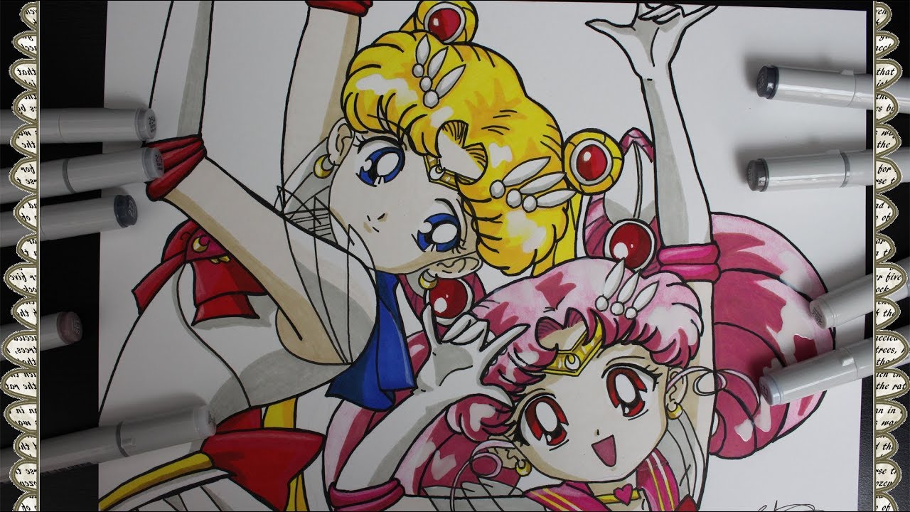 Cómo Dibujar a Super Sailor Moon & Super Sailor Chibi Moon How To Draw Sailor Moon Super S