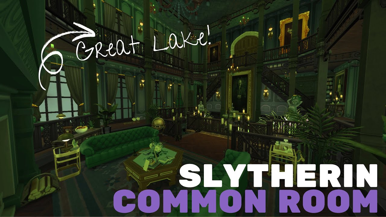 Building Hogwarts Part 20: Slytherin Common Room (NO CC) - Sims 4 Harry Potter Save