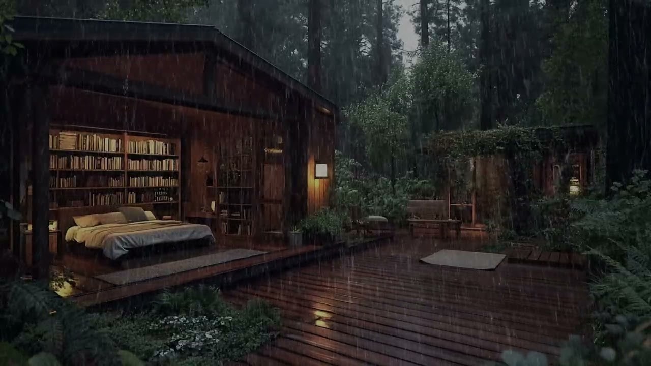 Forest Cabin in a Quiet Rainfall 🌧 | Deep Rest with Nature Sounds