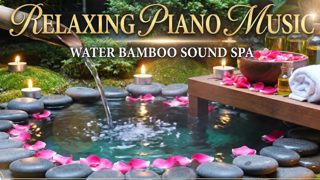 Relaxing Piano Music with Bamboo Water Sounds | Spa Ambiance