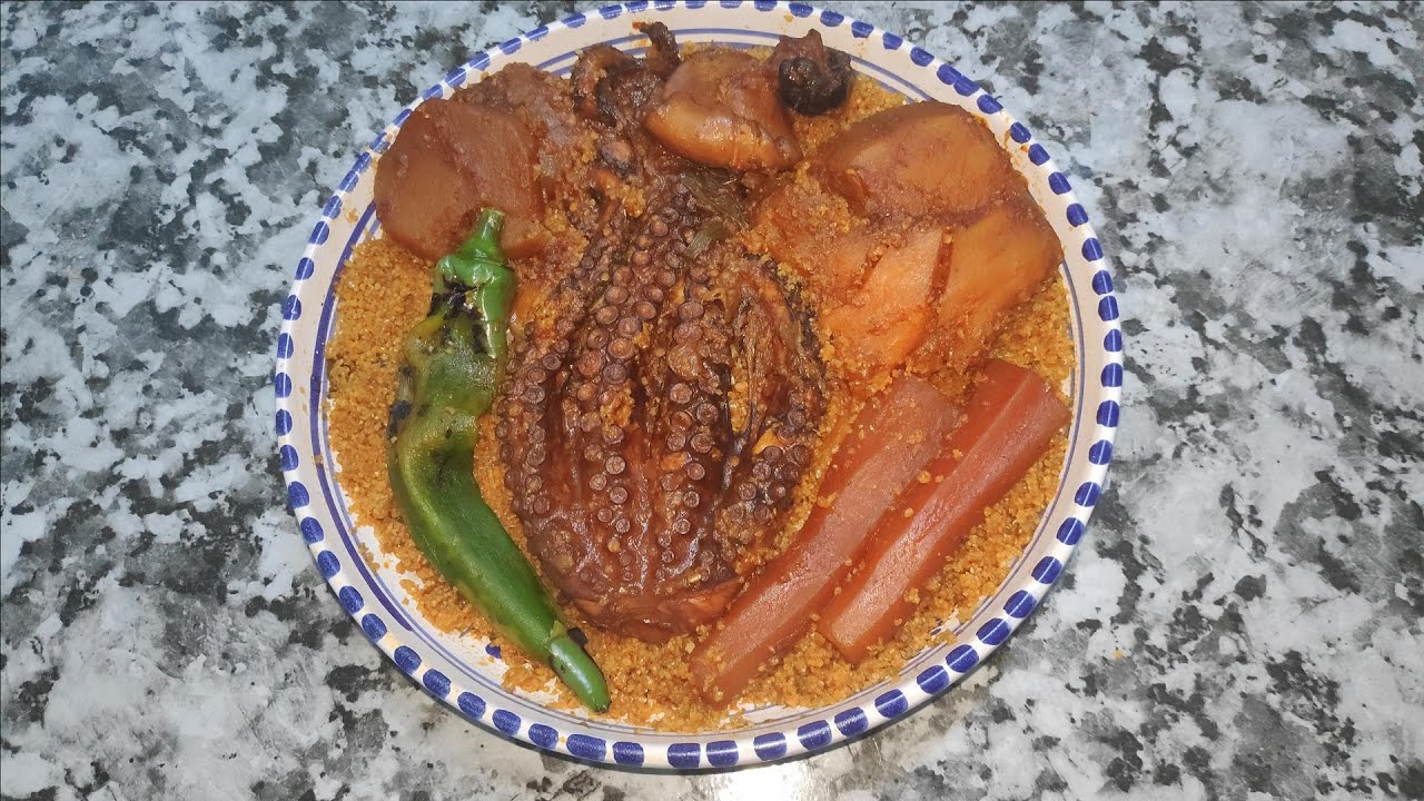 كسكسي قمح بالقرنيط و أسرار نجاحه - couscous au poulpe