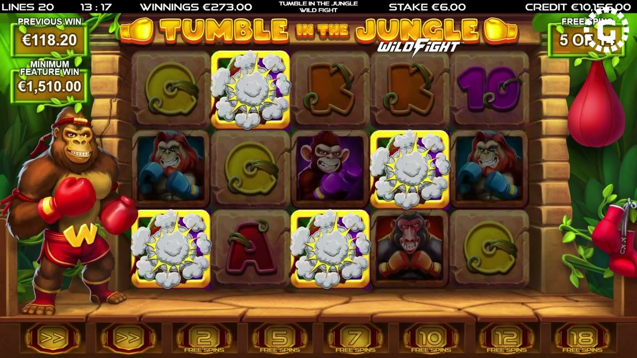 Tumble In The Jungle Wild Fight by Bulletproof Games Slot Features | GamblerID