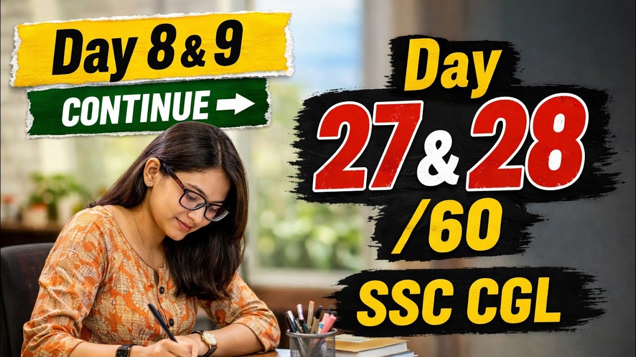SSC CGL Study Vlog | Day 8 & 9 | Continue Day 27 & 28 | Nazar? 👁️ #studywithmesscaspirants 