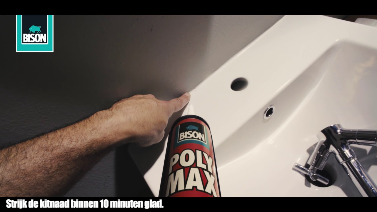 Wasbak lijmen en afdichten met Bison Poly Max® Express - Go to the MAX