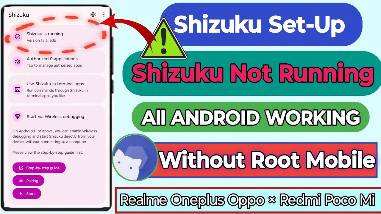 Shizuku App Setup Android | Shizuku App Kaise Use Kare | Shizuku Not Running |Shizuku Red mark Error
