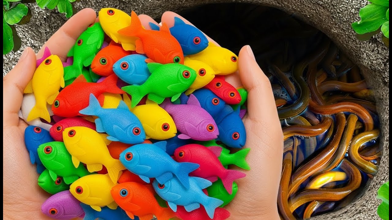 Catch Beautiful Aquarium Fish in Giant Colorful Egg, Galaxy Betta, Turtle, Pencil Fish, Carp #006