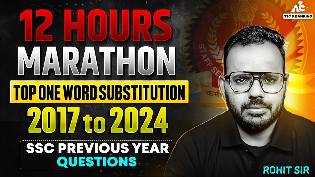 SSC Previous Year Question Papers English One Word Substitutions Last 8 Years Rohit Sir
