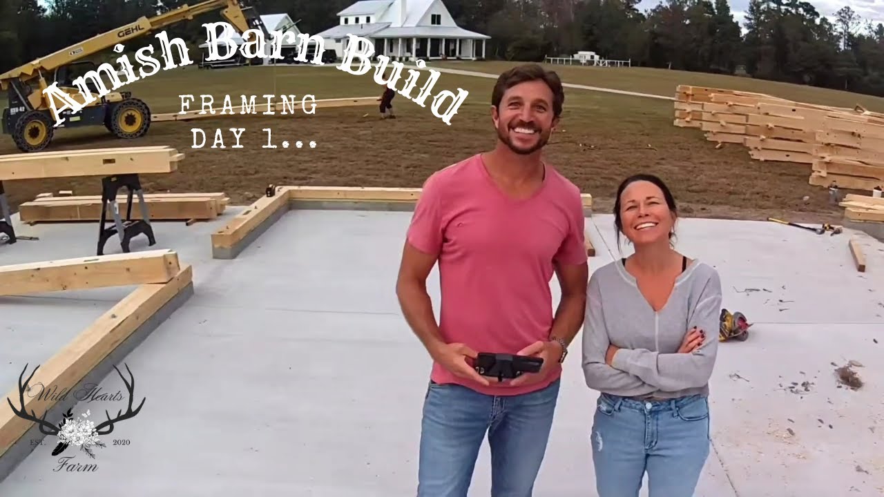 Amish barn framing day one!