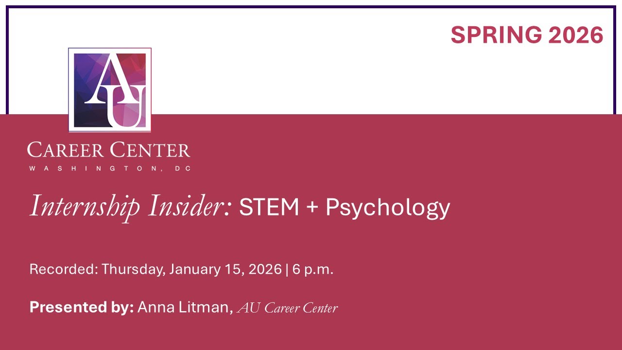 Spring 2026 - Internship Insider: STEM + Psychology