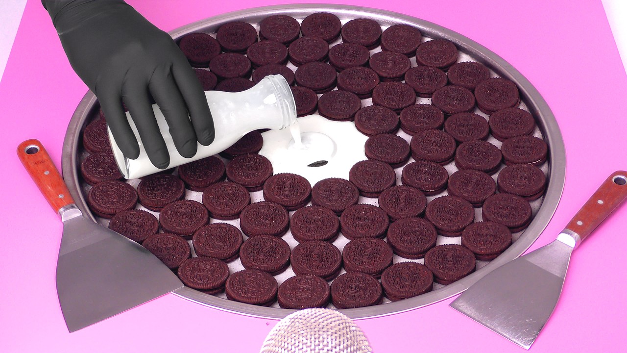 Crazy OREO Experiment - making fried Ice Cream out of many Oreo Cookies | Ice Cream Rolls - ASMR