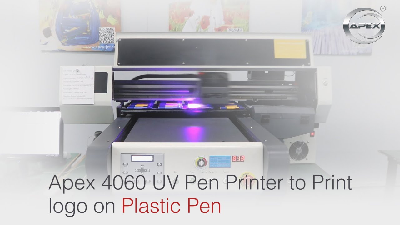 Apex 4060 UV Pen Printer to Print logo on Plastic Pen