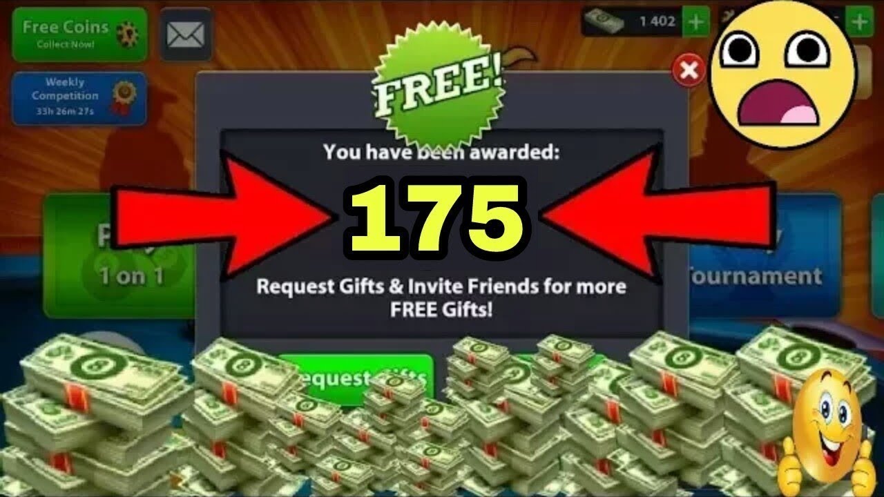 احصل على 175 كاش مجانا8 ball pool