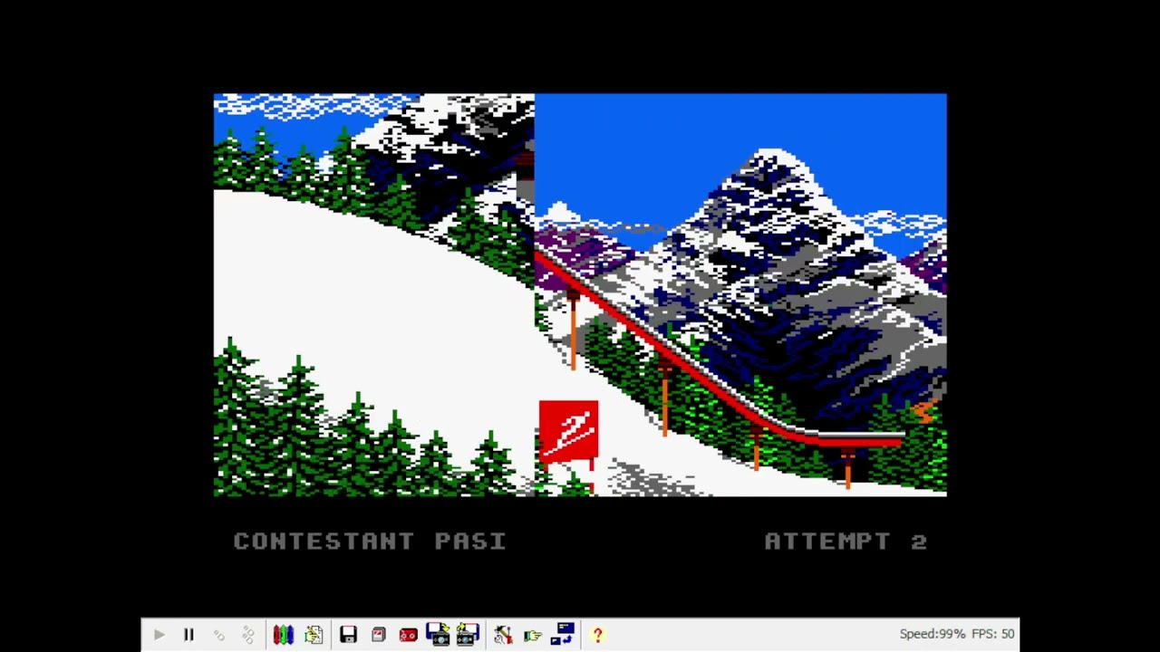 Amstrad, Emulated, Winter Games, Ski Jump, 227.0 points