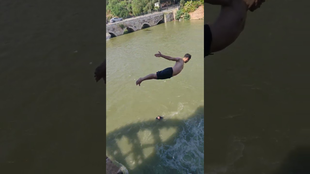 مصري اول مرة يطلع على قمة نواعير حماه وقفز الحموية بالعاصي مفاجئة
