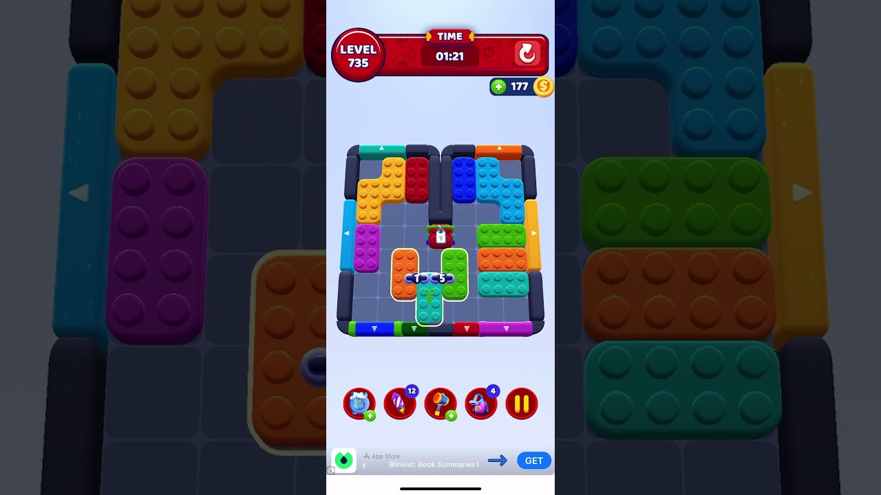 Color block jam 735 (very hard) walkthrough #colorblockjam #games #colorblockjamgame #colorjam