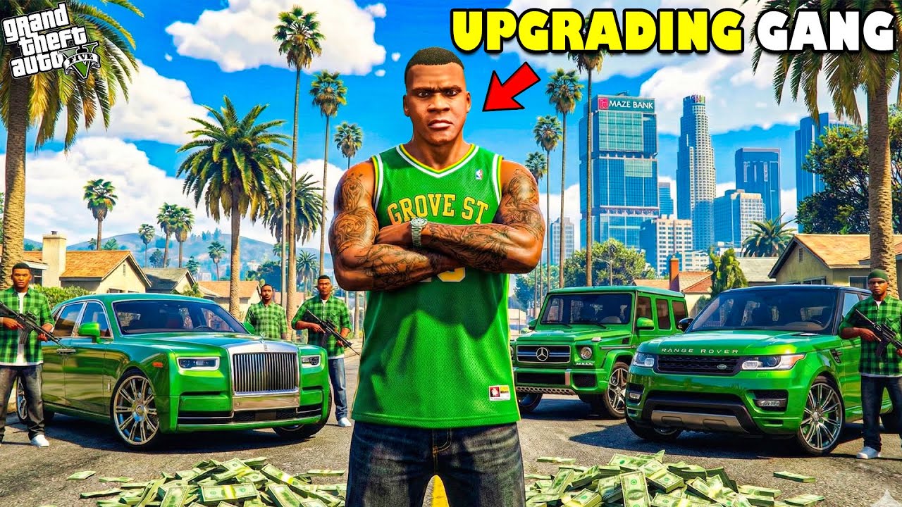 Franklin Upgrades the Green Gang into MOST POWERFUL Gang in GTA 5! | SHINCHAN and CHOP