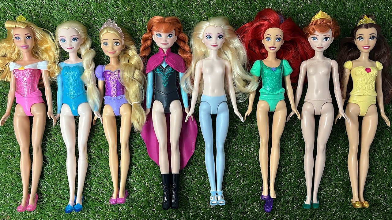 Disney Princess Frozen Dolls Unboxing Elsa, Anna, Belle, Ariel and more | Luxury Disney Mattel ASMR