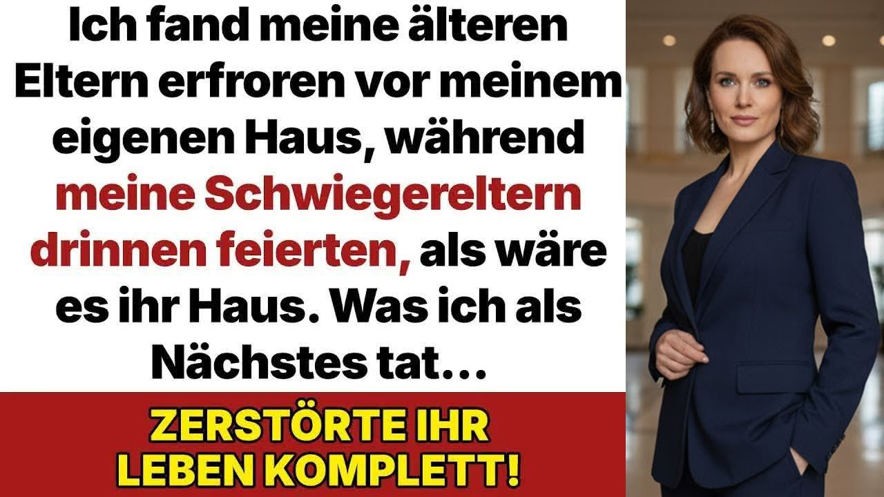 Ich fand meine Eltern mit blauen Lippen vor der Tür, während meine Schwiegereltern feierten…