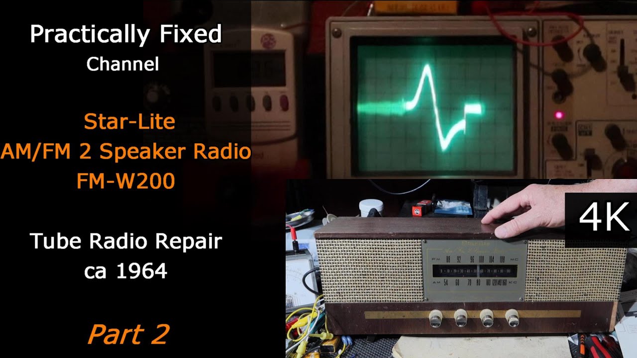 VACUUM TUBE RADIO REPAIR - AM/FM ALIGNMENT - Part 2  1964 Star-Lite w/Sencore SG165 & EICO VTVM [4K]