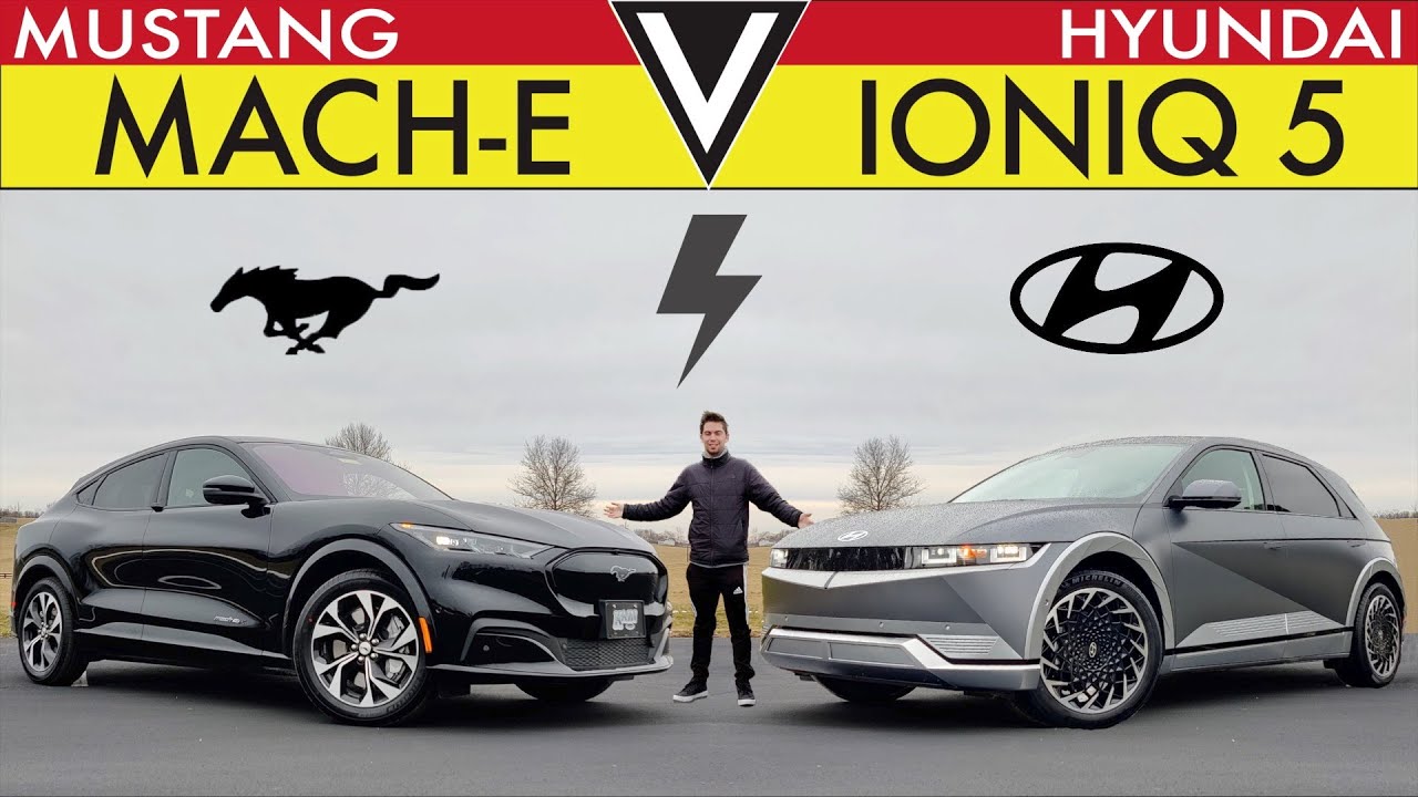 ELECTRIC NEWCOMERS! -- 2022 Hyundai IONIQ 5 vs. Ford Mustang Mach-E: Comparison