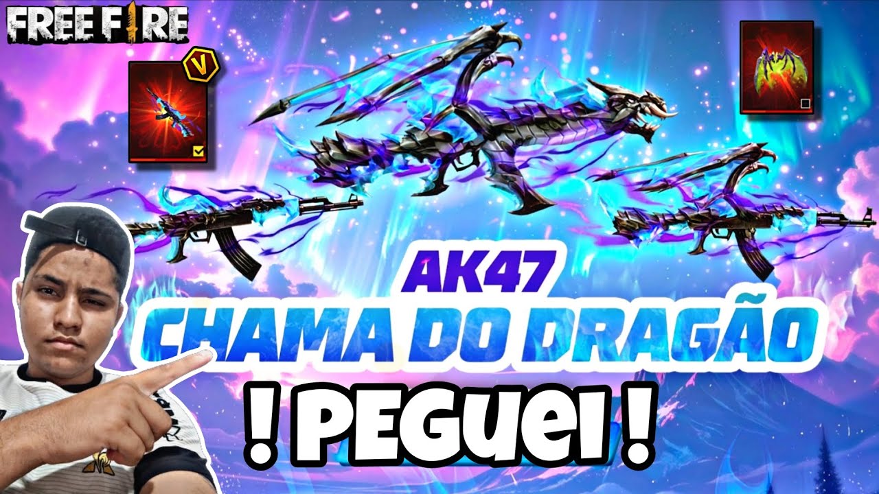 PEGANDO A AK EVOLUTIVA CHAMA DO DRAGÃO NO ESCOLHA ROYALE - FREE FIRE 