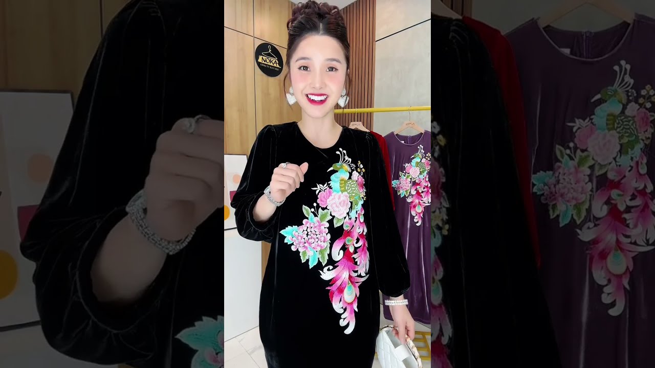 VÁY NHUNG TUYẾT V659 ĐEN NOKA |Đặt hàng ☎️035.272.4567