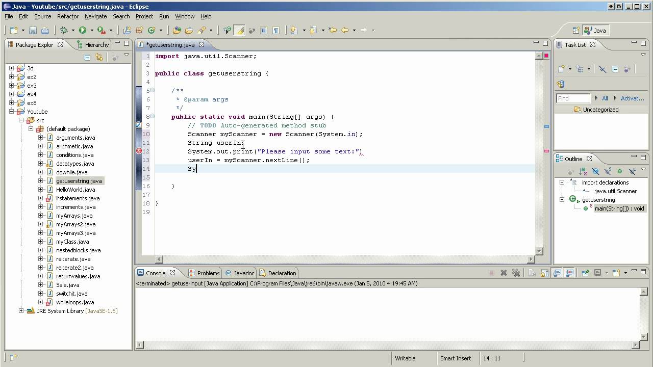 Java - User Input using a Scanner Object