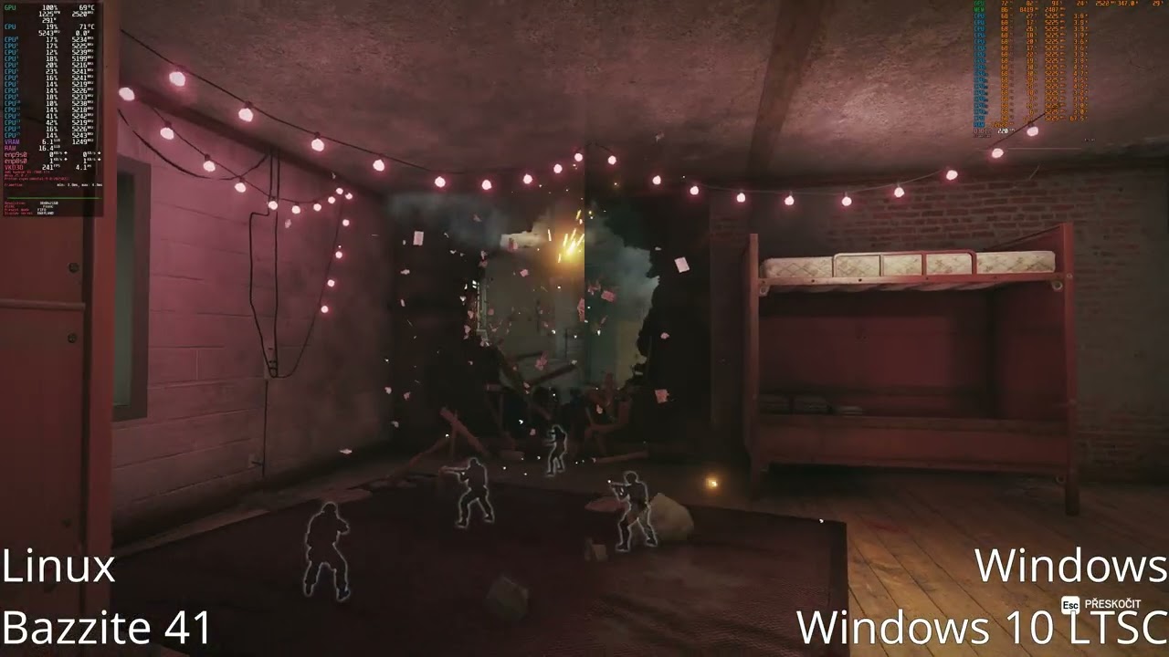 Rainbow Six: Siege - Linux (Bazzite) vs Windows 10 LTSC