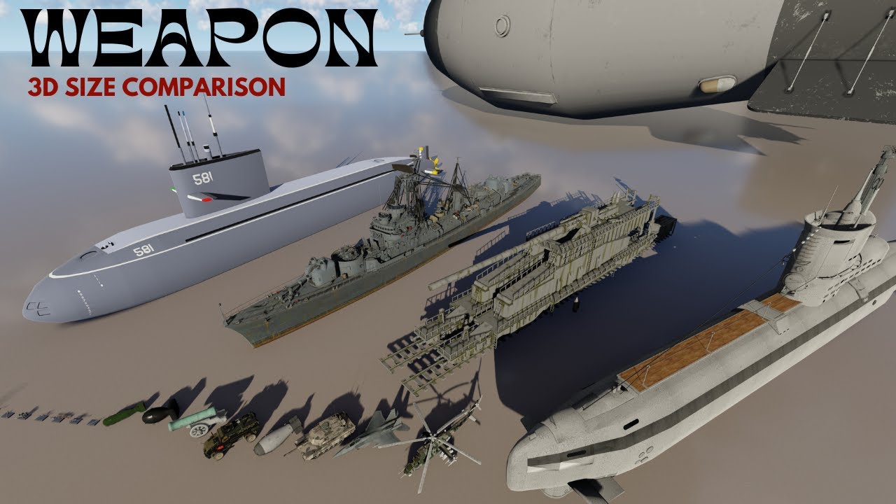 Weapon Size Comparison 3D (Monster Weapons)