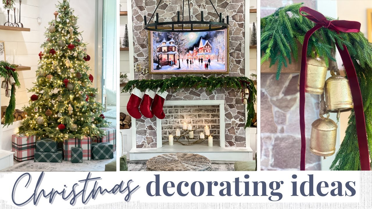 CHRISTMAS DECORATE WITH ME 2023 🎄PART 1 | Christmas Tree Decorating, Christmas Mantle + Living Room