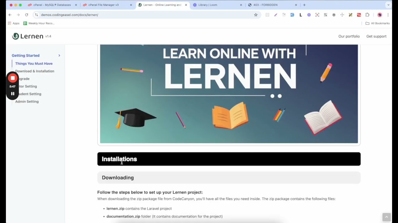 Lernen Installation Guide- Step by Step Tutorial on Shared Hosting