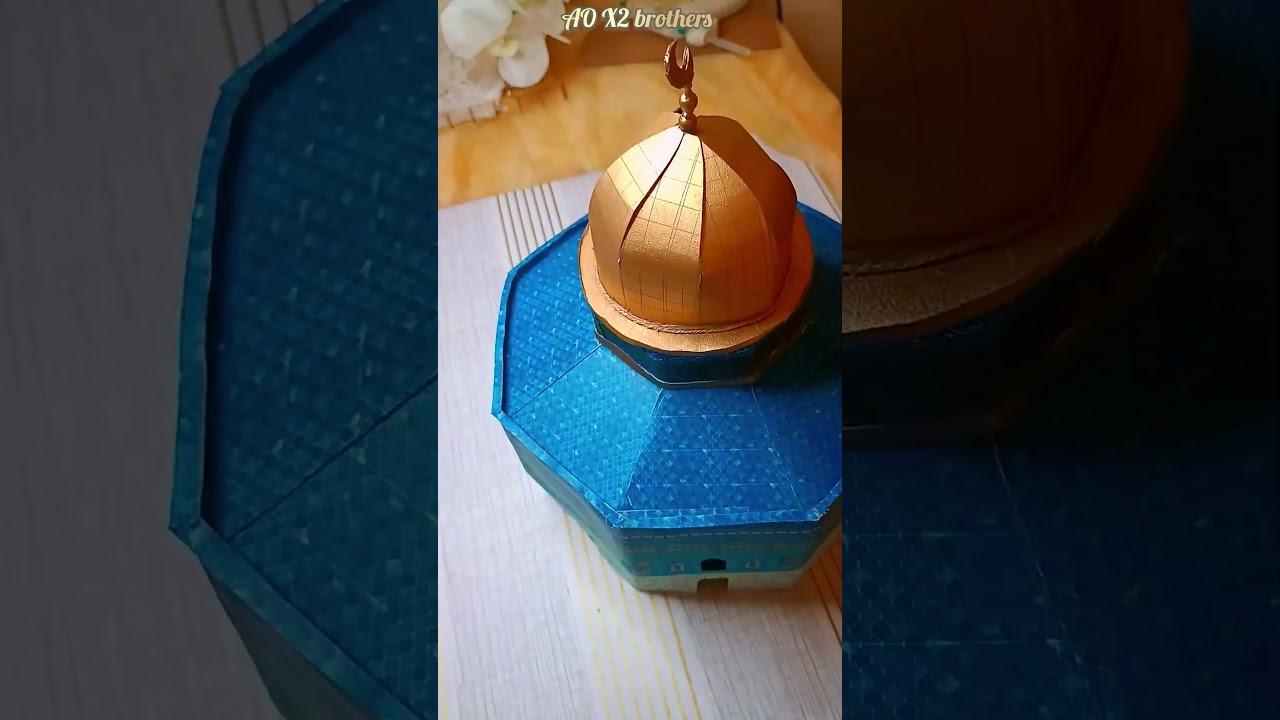 Dome of the rock model from cardboard/school project/3D/ مجسم قبةالصخرة/زهرة المدائن#diy #palestine