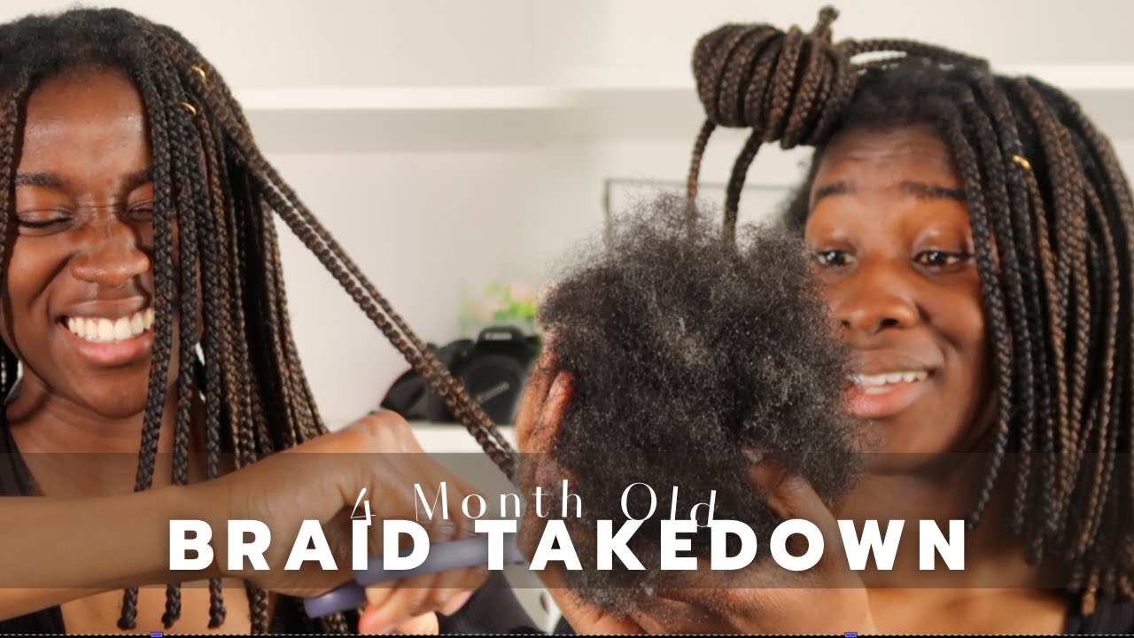 4 Month Old Knotless Braid Takedown | I cut my hair 
