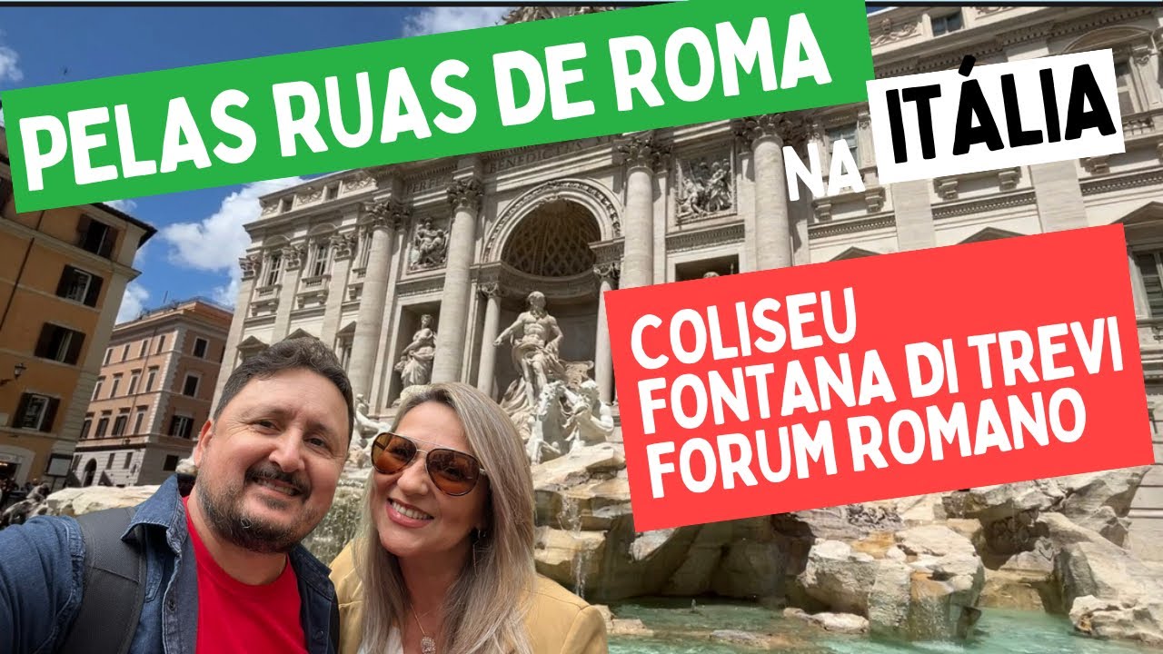 Pelas ruas de Roma, Coliseu, Fontana di Trevi, Fórum Romano, Monte Palatino - Itália