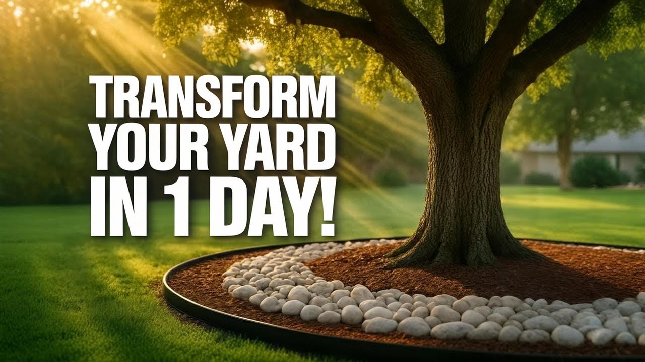 INSANE DIY Tree Landscaping Transformation 🌳  Stunning Backyard Makeover in 1 Day!
